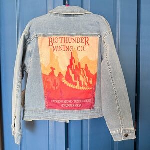 Disney Light Blue Denim Jacket with Red & Orange Back Graphic